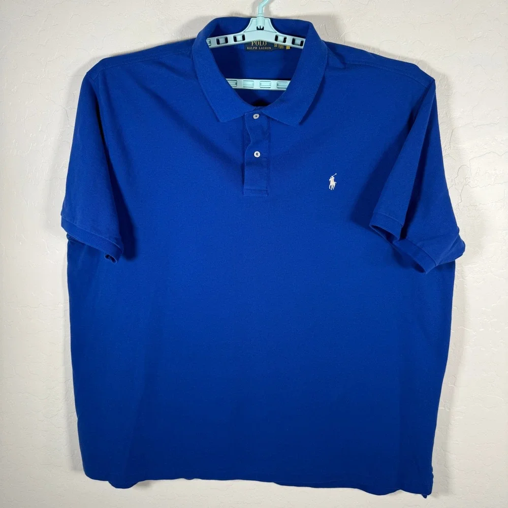 Polo Ralph Lauren Polo Shirt Mens 4XB Blue Short Sleeve Big & Tall Classic Fit